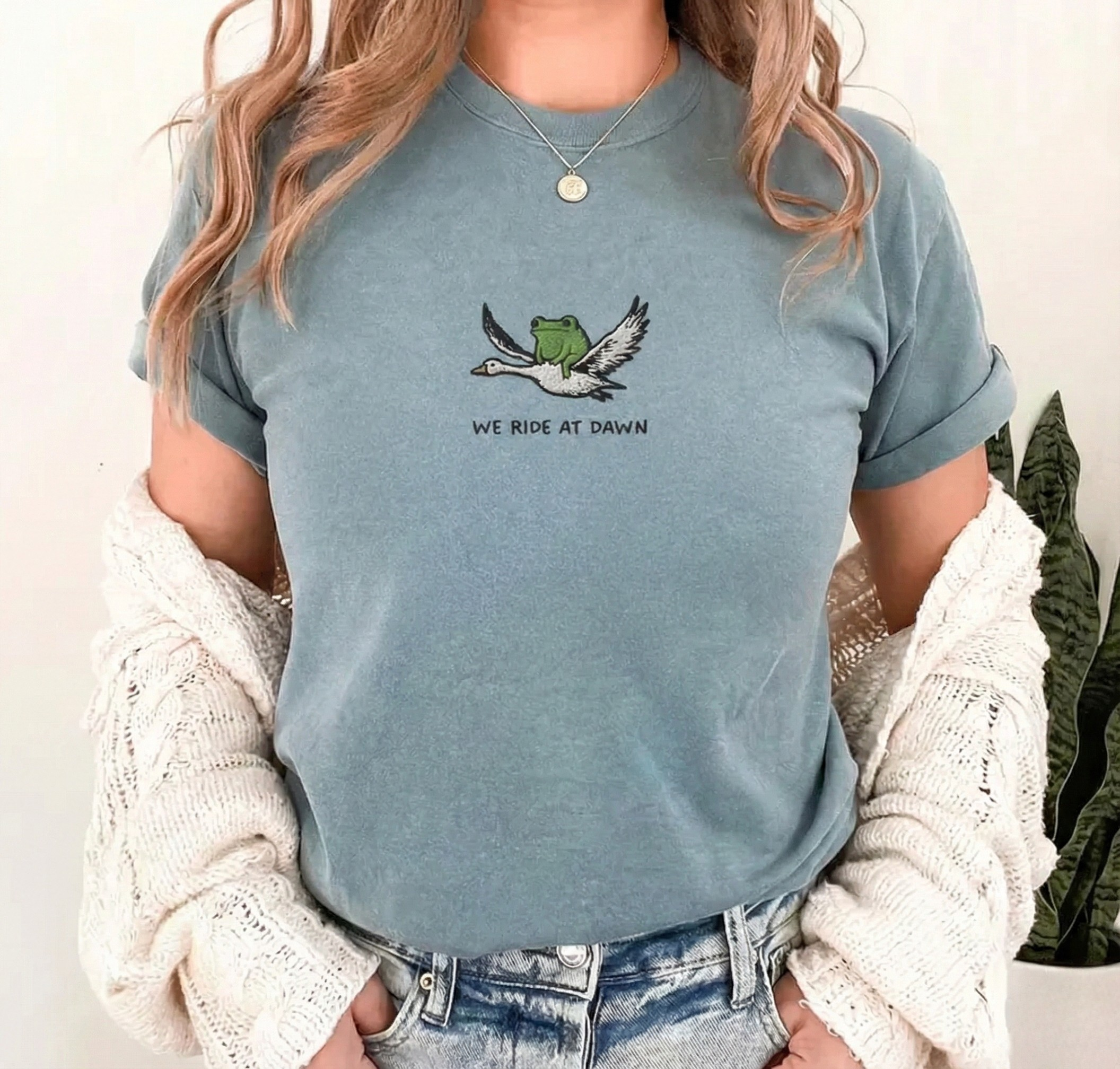We Ride At Dawn Embroidered T-Shirt