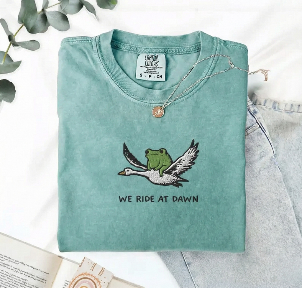 We Ride At Dawn Embroidered T-Shirt