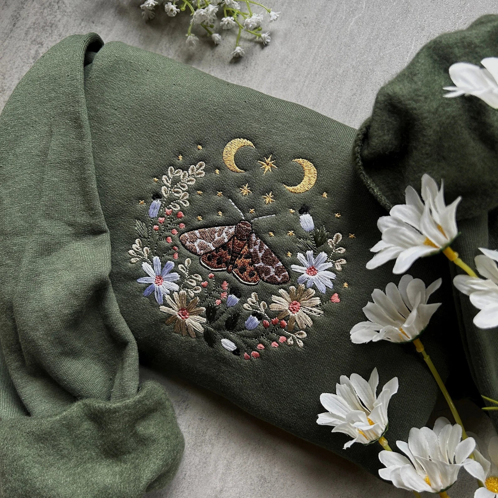 Cottagecore Nature Embroidered Sweatshirt
