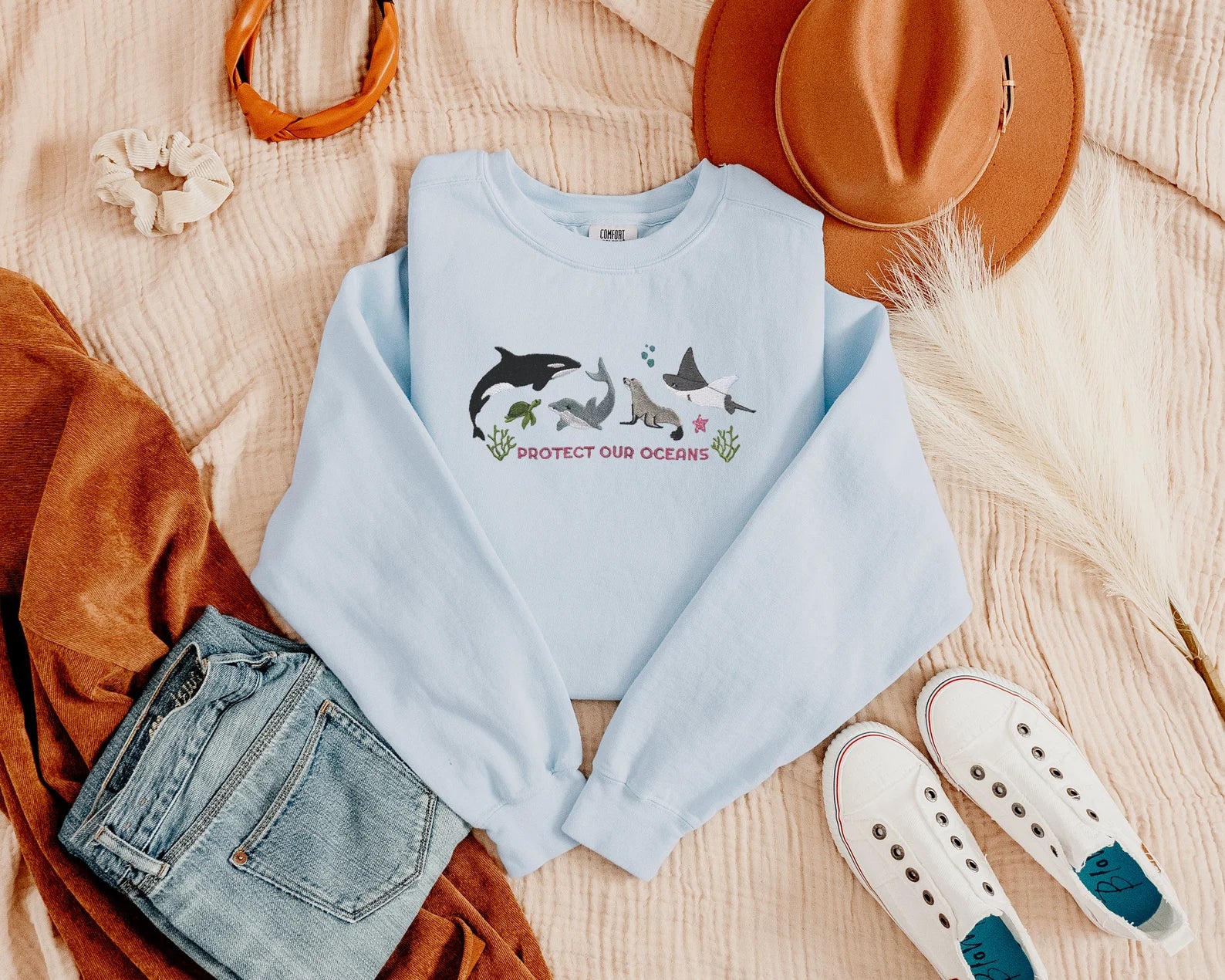 Protect Our Oceans Embroiderd Sweatshirt