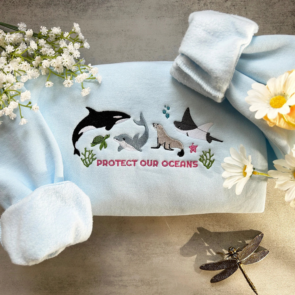 Protect Our Oceans Embroiderd Sweatshirt