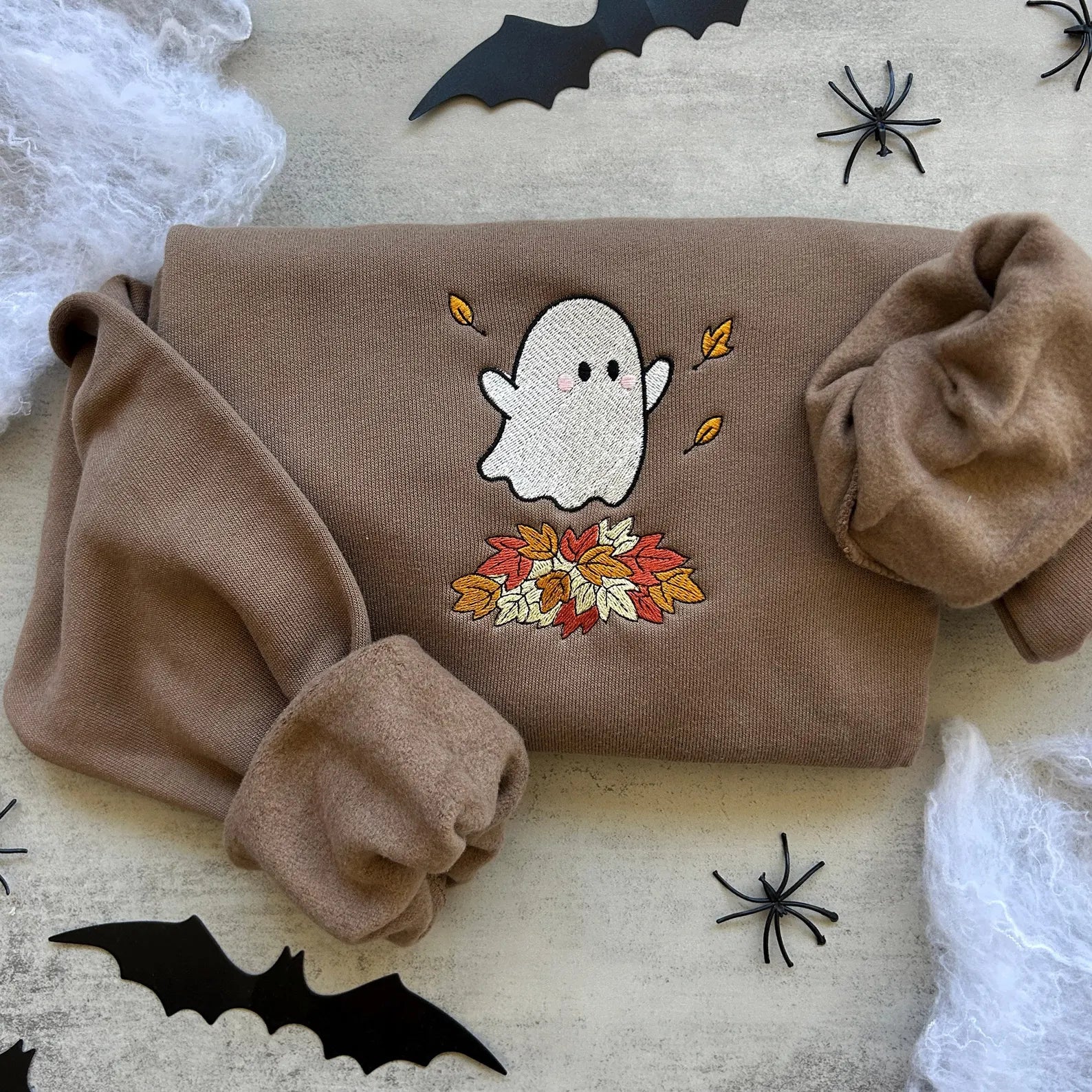 Fall Ghost Embroidered Sweatshirt