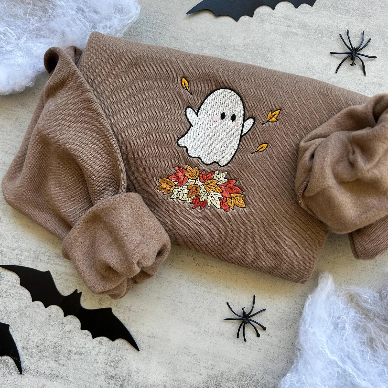 Fall Ghost Embroidered Sweatshirt